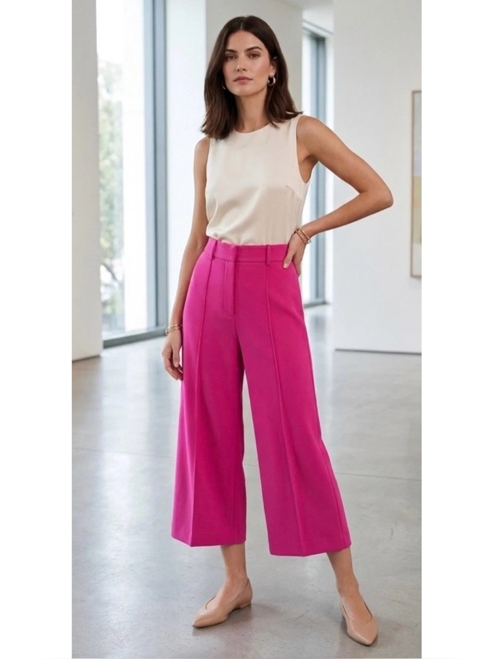 Milly Wide Leg Cropped Pants